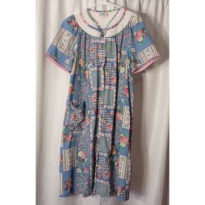 Vintage Lady Manhattan Robe Floral Housedress Pajama Snaps No Size Cottagecore